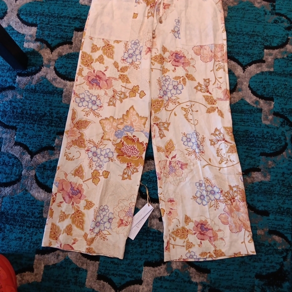 House of Harlow 1960 Set Of 2 Piece  Floral Multicolor Sz Large Linen Blend NWT - Picture 3 of 9
